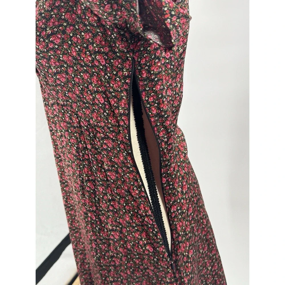 Whimsigoth Gap Ditzy Floral Mini Dress Small Ruched Fairy Grunge Dark Cottage - Picture 5 of 14